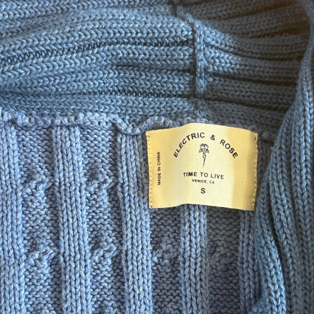 Electric & Rose Blue patchwork cardigan with pockets NWOT - Picture 2 of 4
